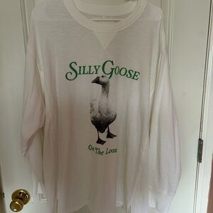 AE White Silly Goose Oversized Shirt